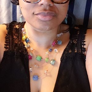 🛍 Multi-colored Necklace & matching earrings.